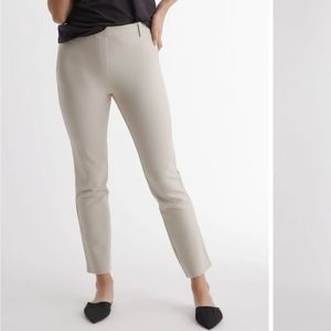 Quince Ultra Stretch Ponte Straight Leg Pants In Light Color Ecru